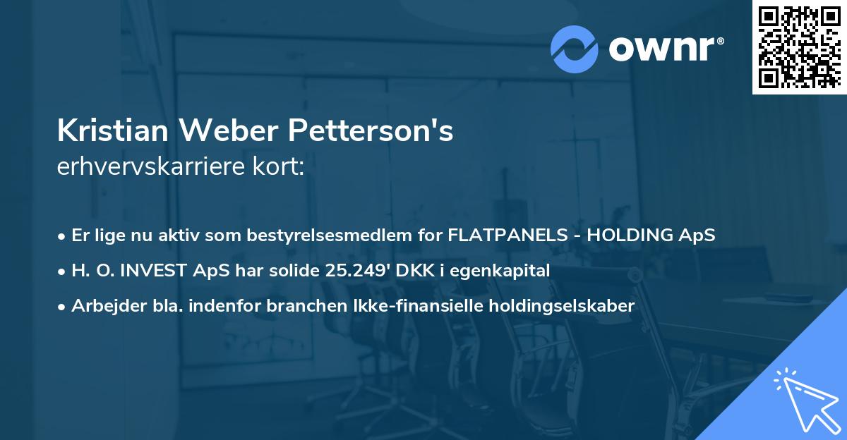 Kristian Weber Petterson's erhvervskarriere kort