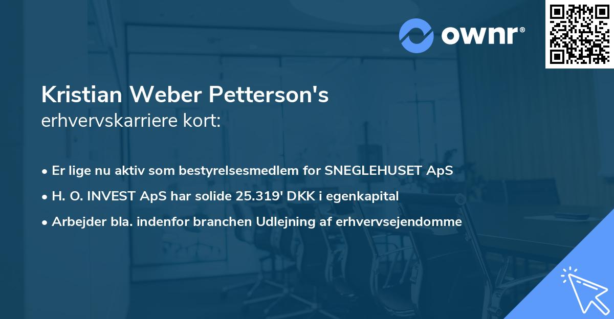 Kristian Weber Petterson's erhvervskarriere kort