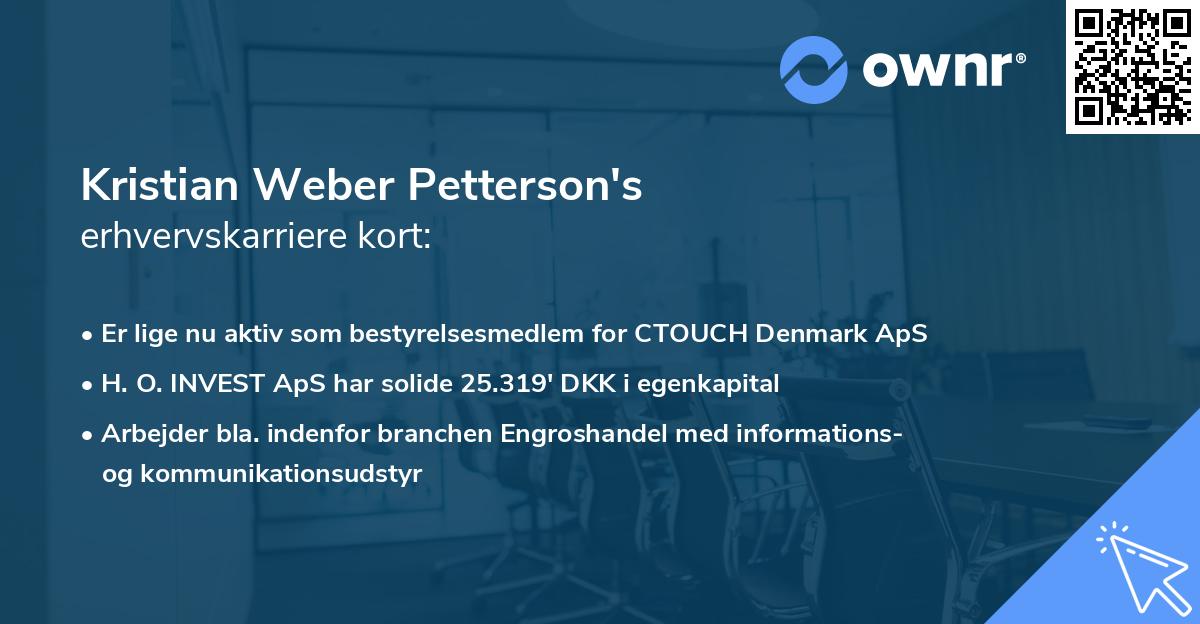 Kristian Weber Petterson's erhvervskarriere kort