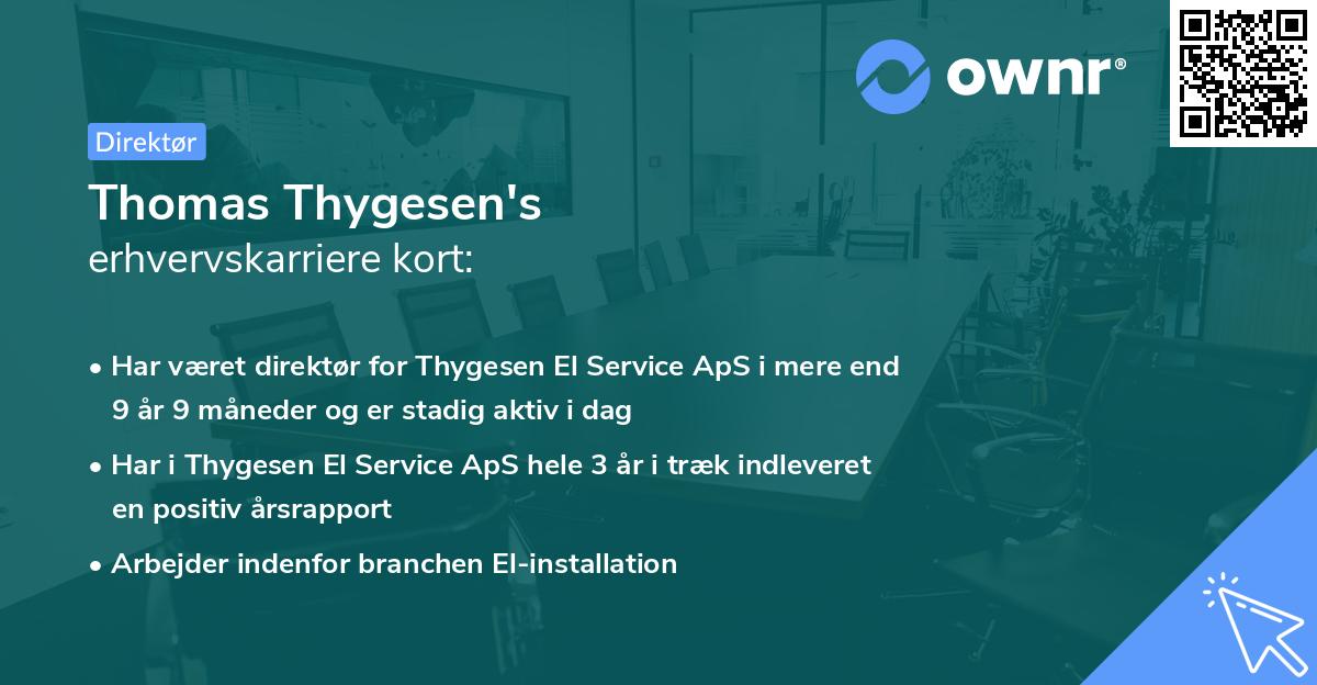 Thomas Thygesen's erhvervskarriere kort