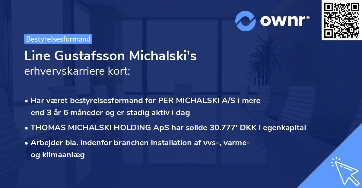 Line Gustafsson Michalski's erhvervskarriere kort