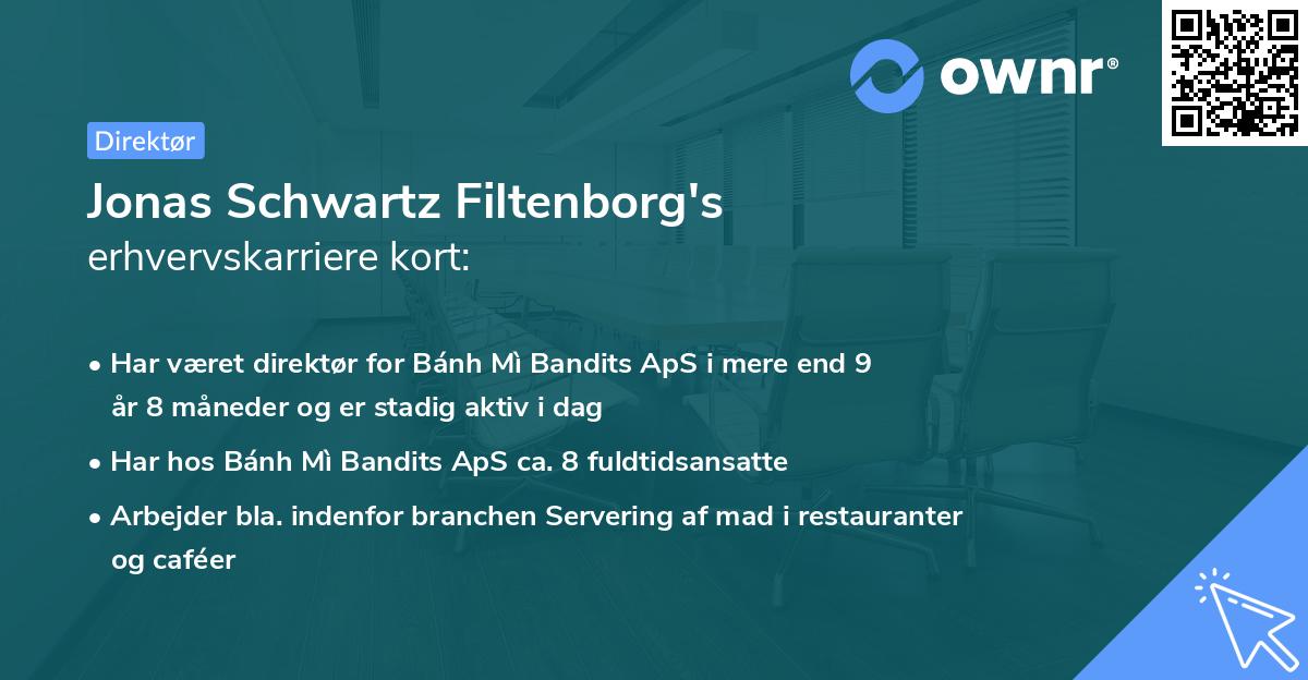 Jonas Schwartz Filtenborg's erhvervskarriere kort