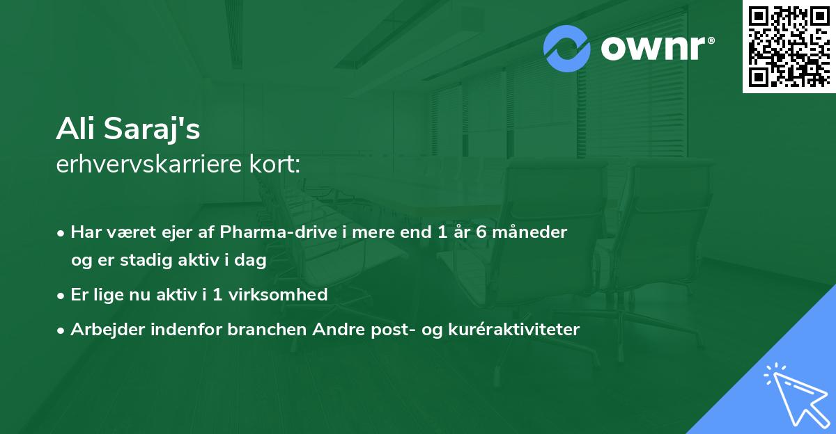 Ali Saraj's erhvervskarriere kort