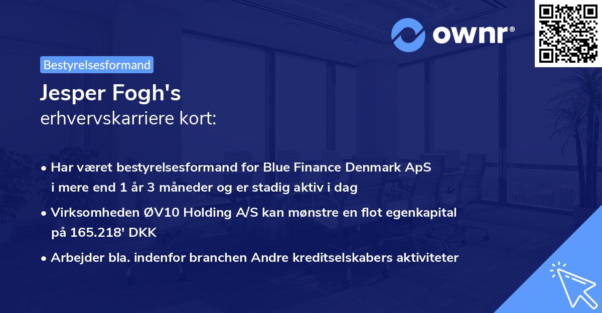 Jesper Fogh's erhvervskarriere kort