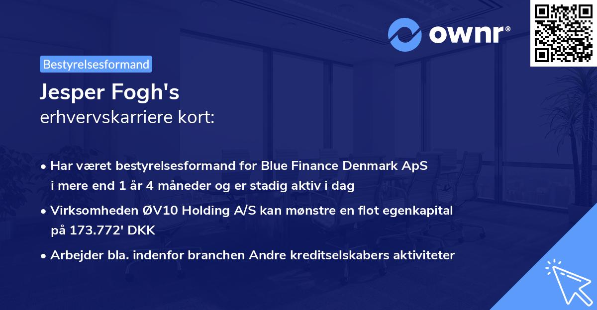 Jesper Fogh's erhvervskarriere kort