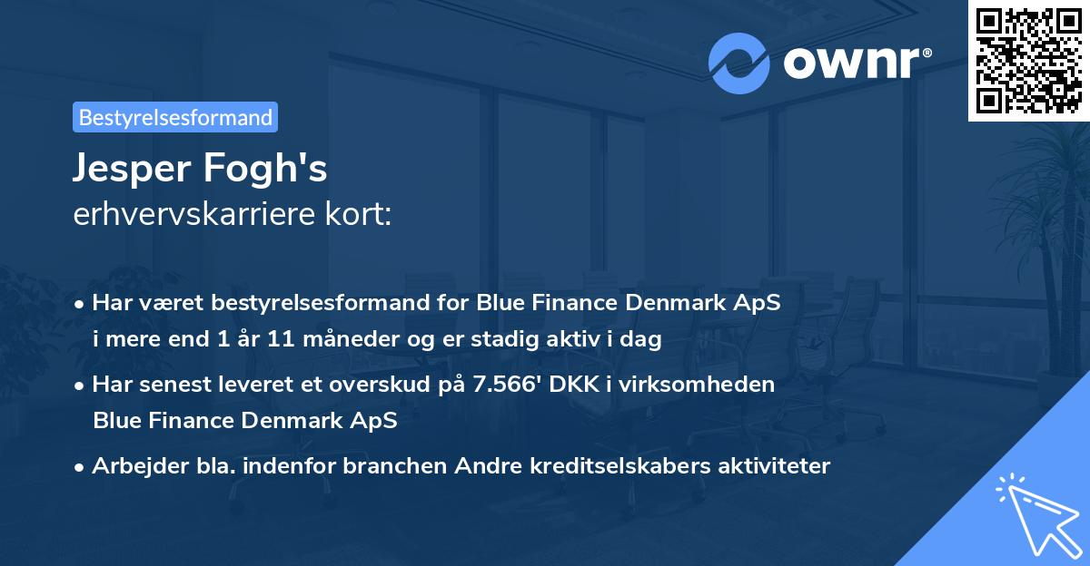 Jesper Fogh's erhvervskarriere kort