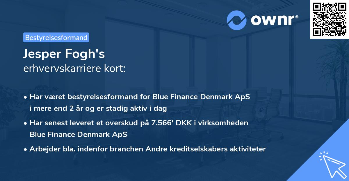 Jesper Fogh's erhvervskarriere kort
