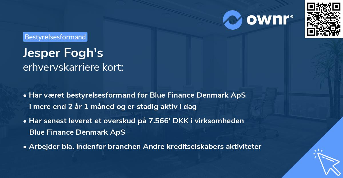Jesper Fogh's erhvervskarriere kort