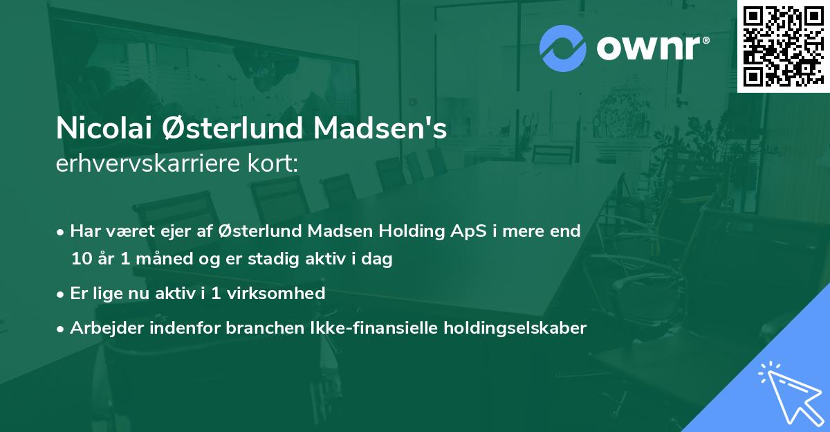 Nicolai Østerlund Madsen's erhvervskarriere kort