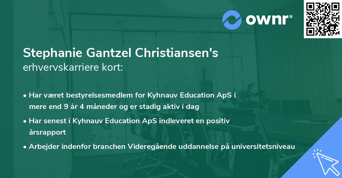 Stephanie Gantzel Christiansen's erhvervskarriere kort