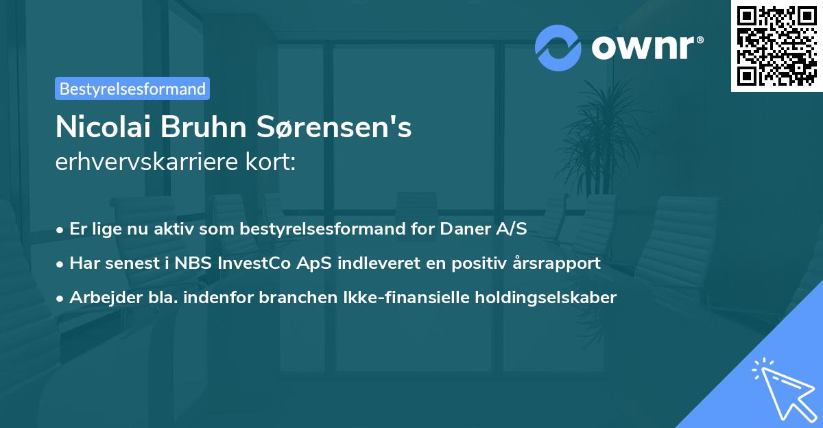 Nicolai Bruhn Sørensen's erhvervskarriere kort