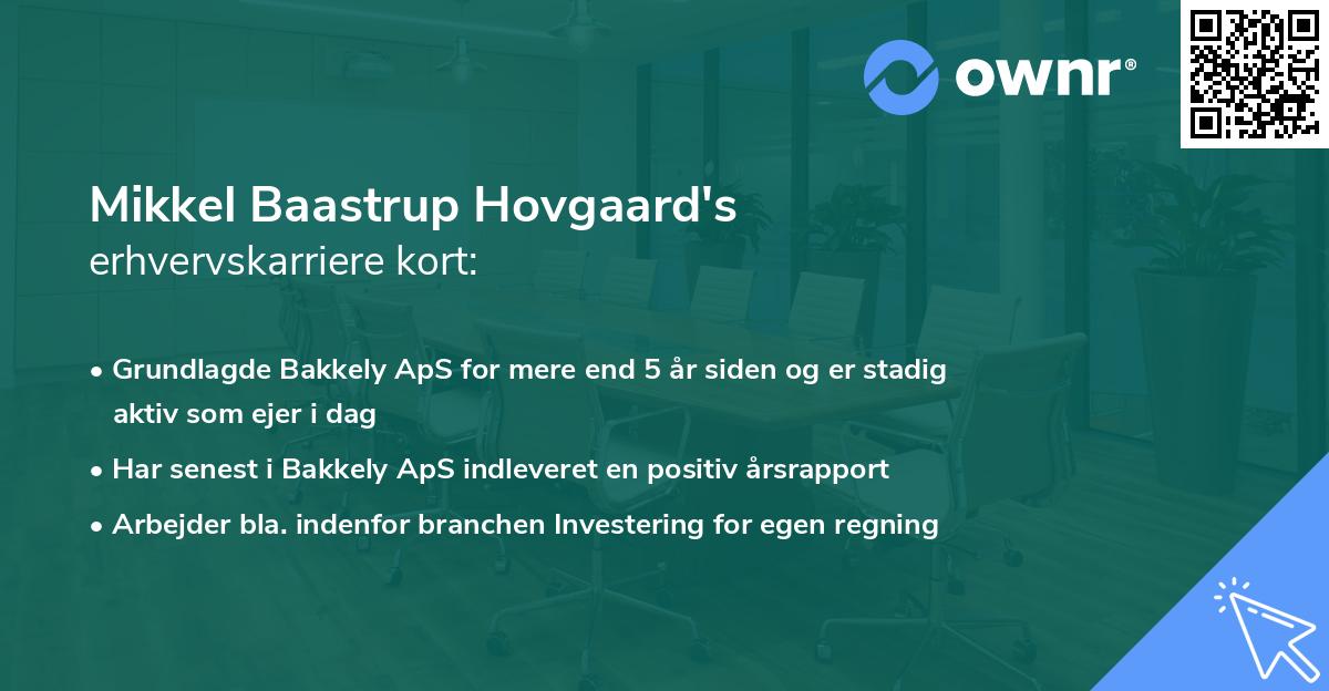 Mikkel Baastrup Hovgaard's erhvervskarriere kort