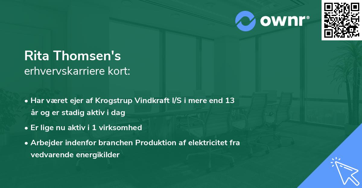 Rita Thomsen's erhvervskarriere kort