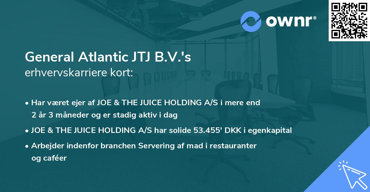 General Atlantic JTJ B.V.'s erhvervskarriere kort