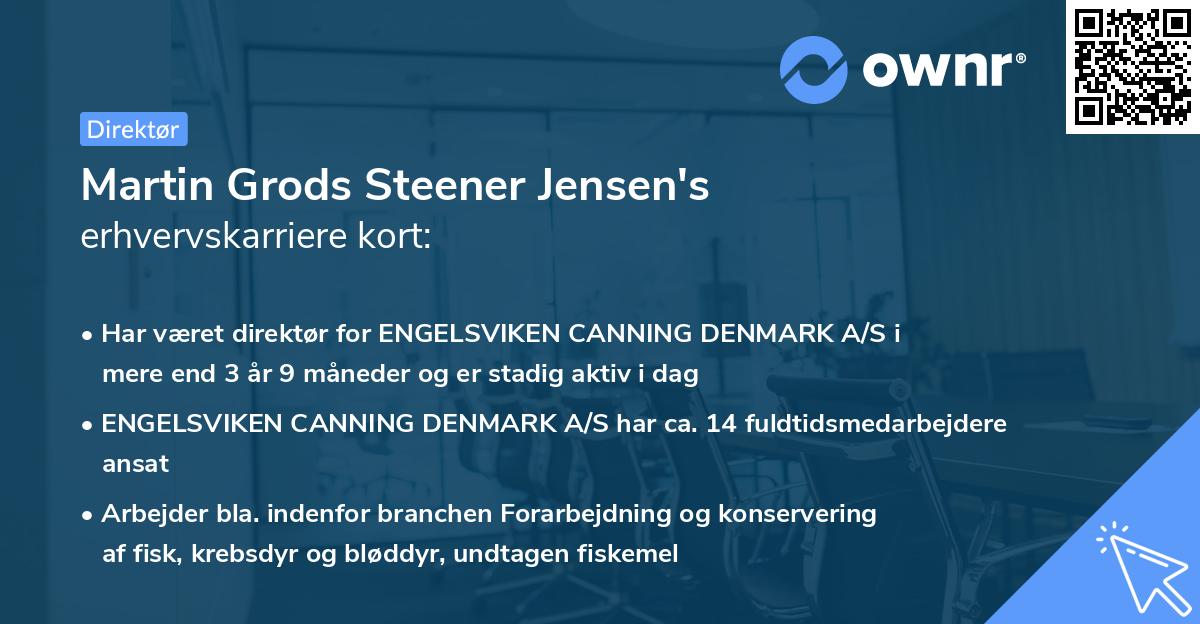 Martin Grods Steener Jensen's erhvervskarriere kort