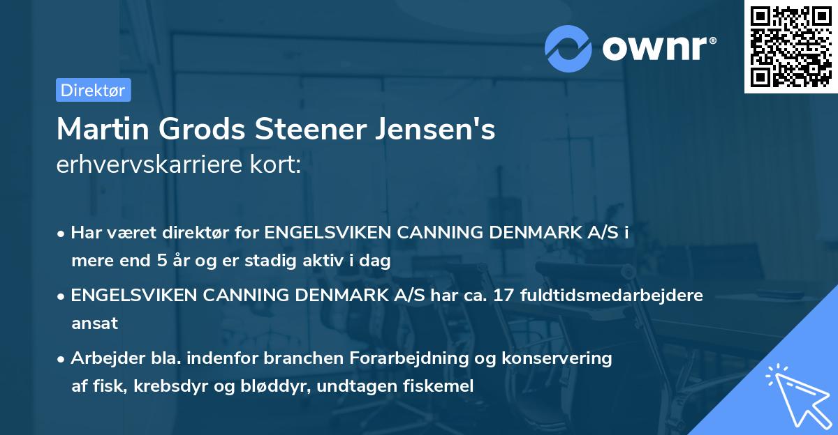 Martin Grods Steener Jensen's erhvervskarriere kort