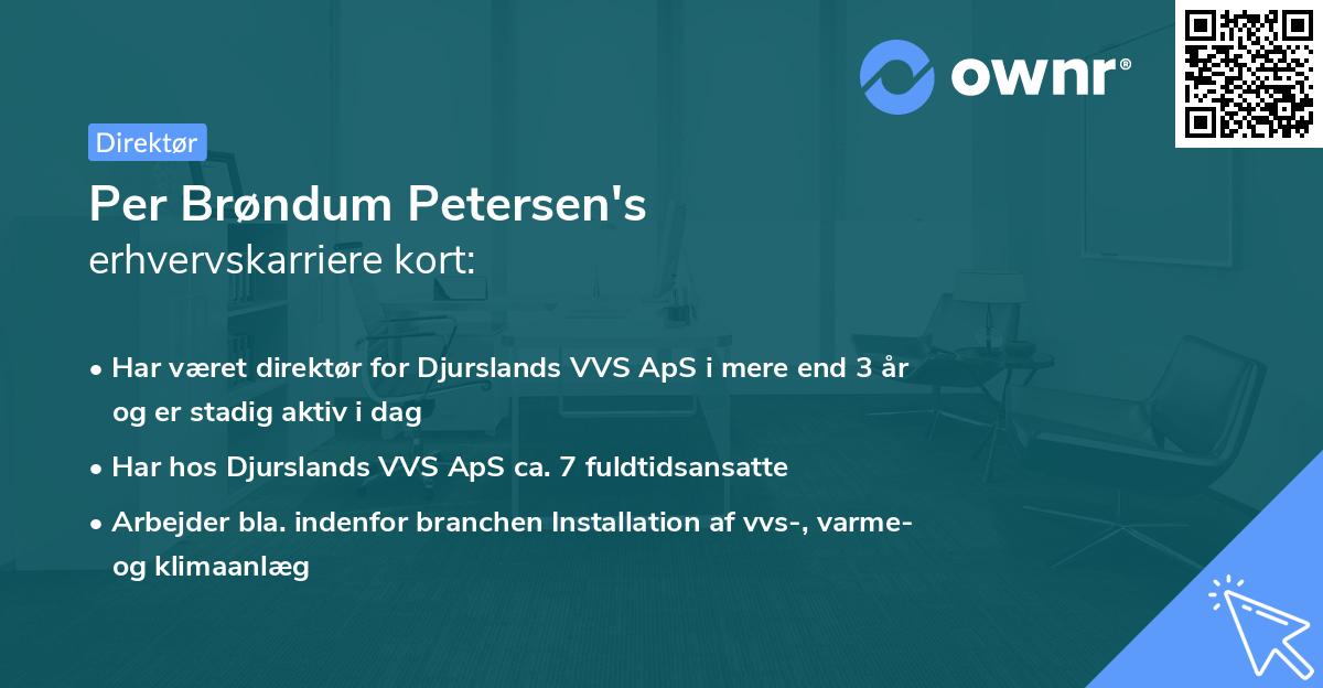 Per Brøndum Petersen's erhvervskarriere kort