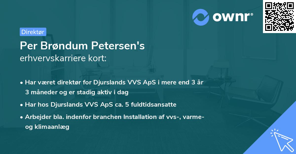 Per Brøndum Petersen's erhvervskarriere kort