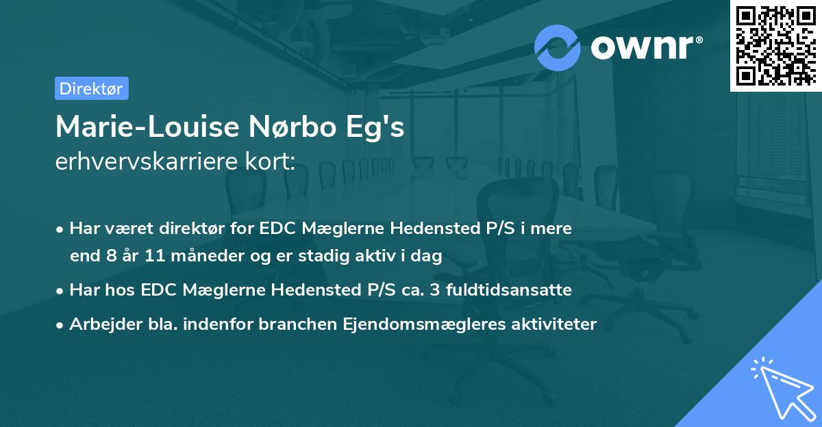 Marie-Louise Nørbo Eg's erhvervskarriere kort