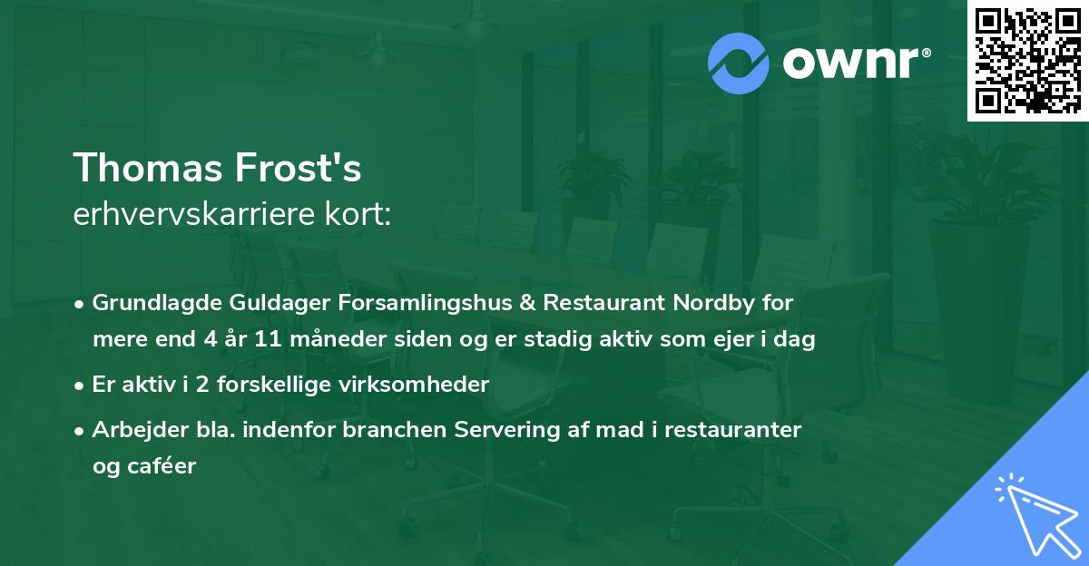 Thomas Frost's erhvervskarriere kort