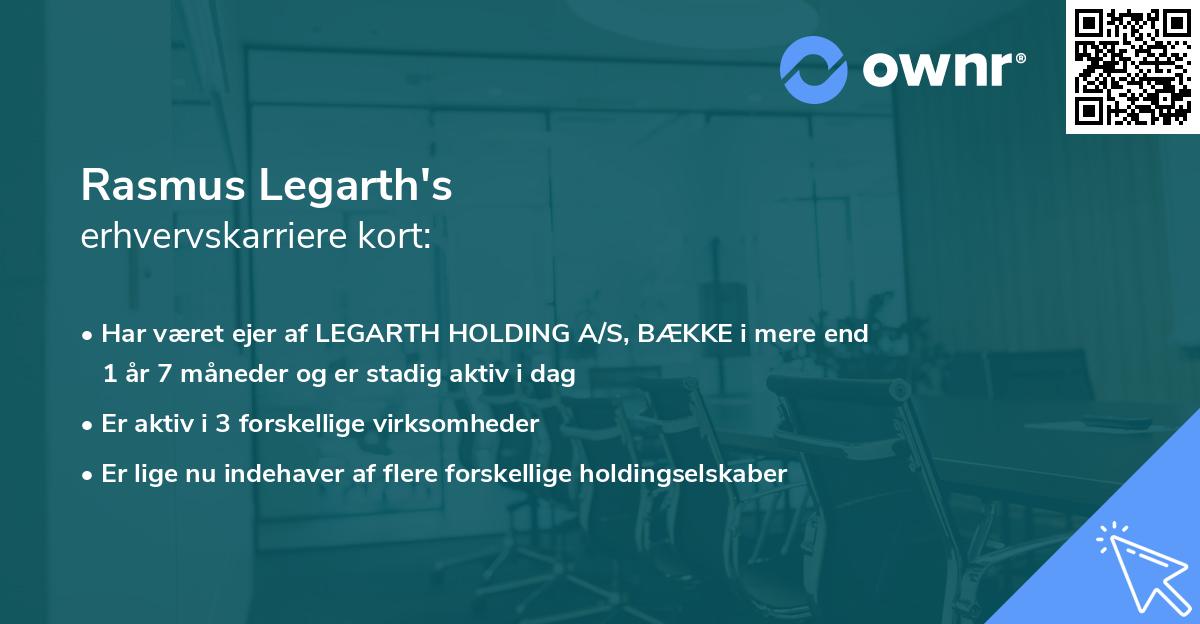 Rasmus Legarth's erhvervskarriere kort