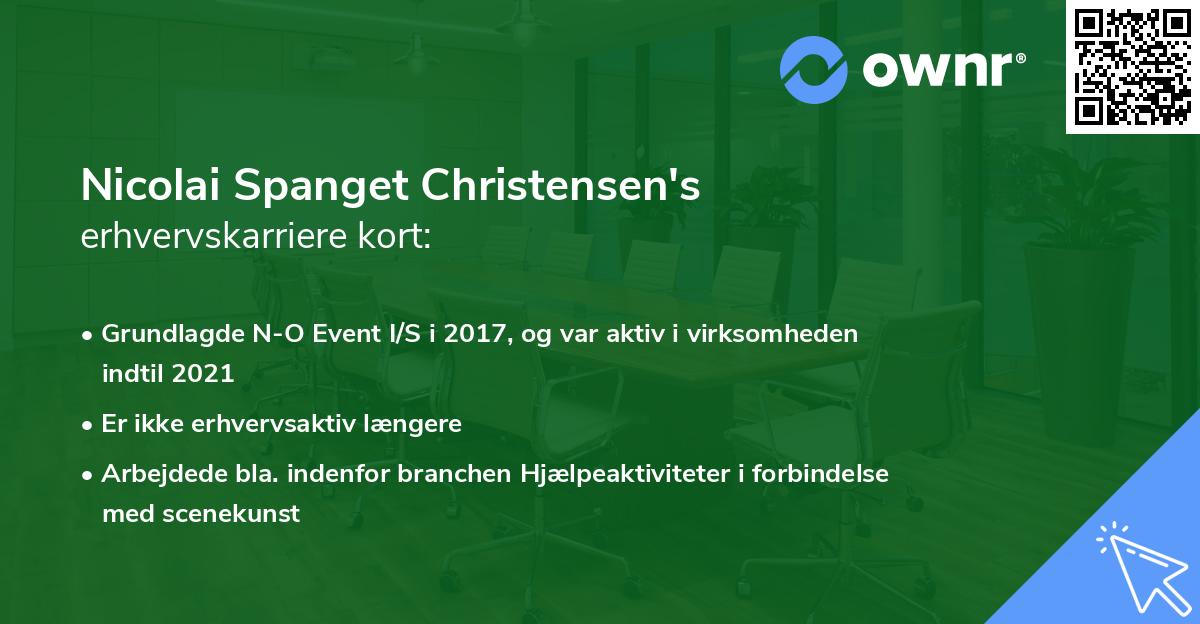 Nicolai Spanget Christensen's erhvervskarriere kort