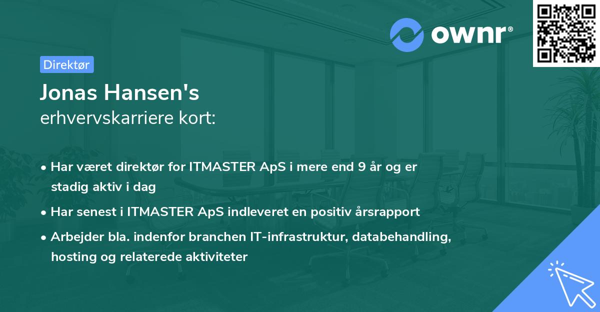 Jonas Hansen's erhvervskarriere kort