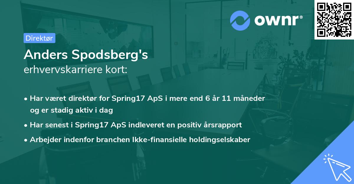 Anders Spodsberg's erhvervskarriere kort