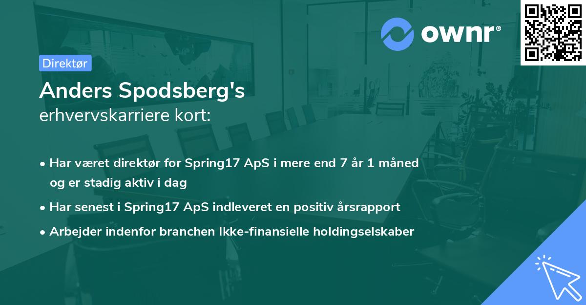 Anders Spodsberg's erhvervskarriere kort