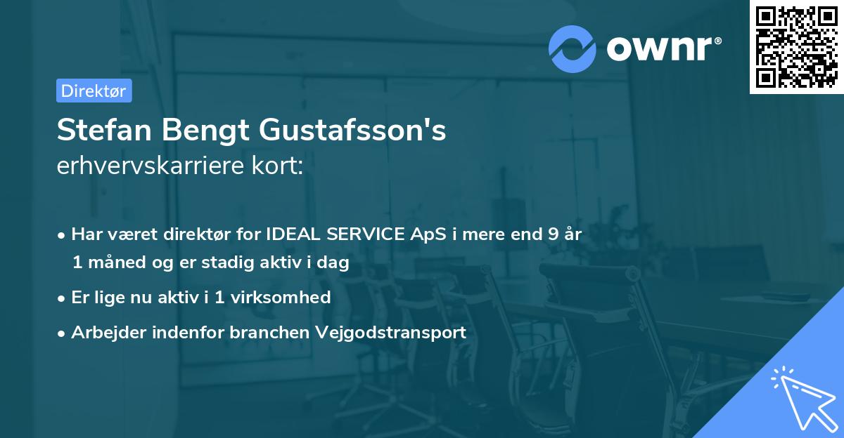 Stefan Bengt Gustafsson's erhvervskarriere kort