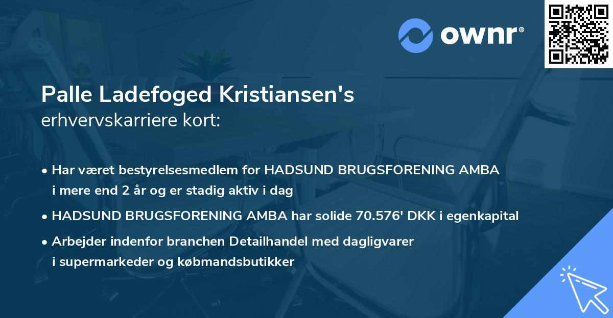Palle Ladefoged Kristiansen's erhvervskarriere kort