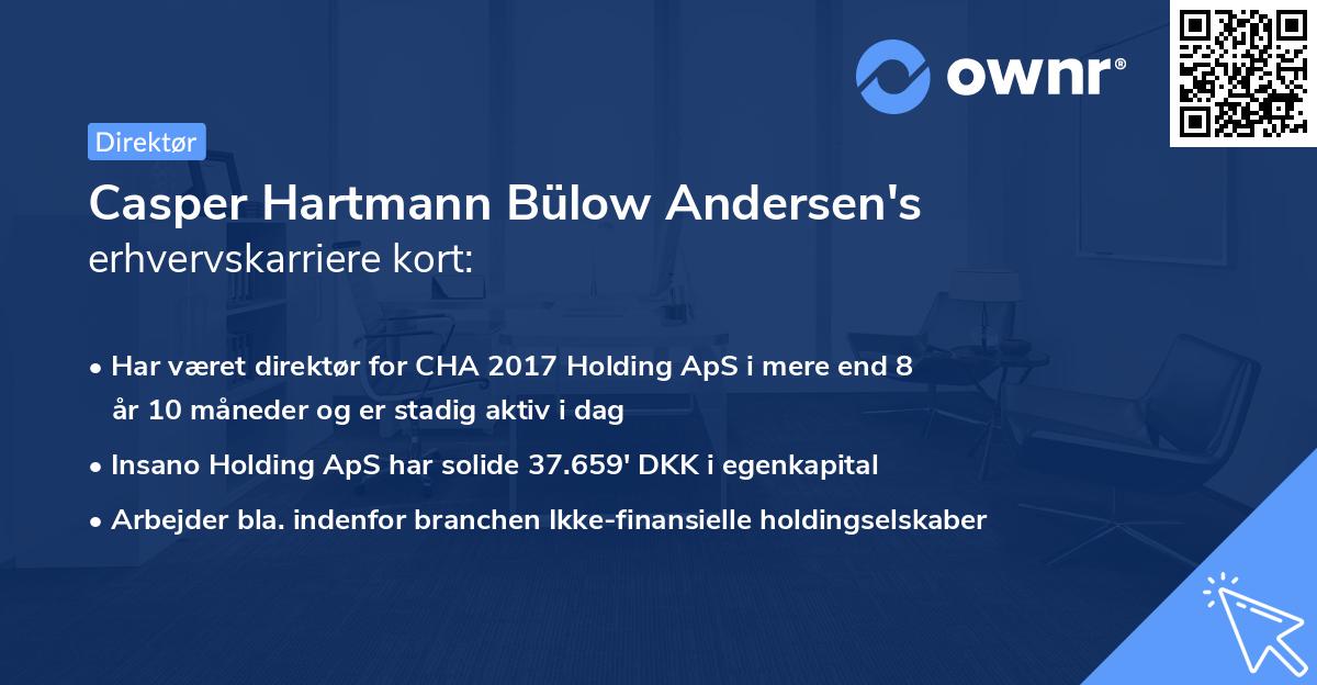 Casper Hartmann Bülow Andersen's erhvervskarriere kort