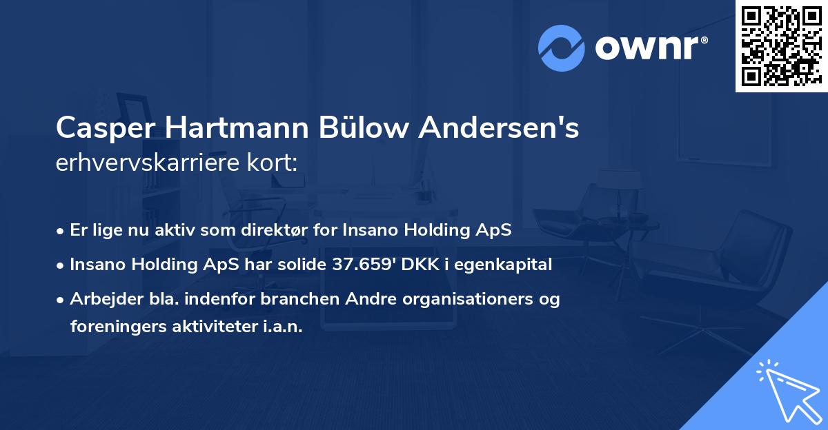 Casper Hartmann Bülow Andersen's erhvervskarriere kort