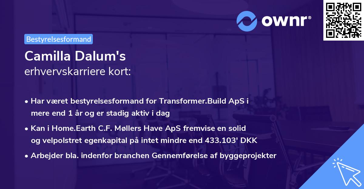 Camilla Dalum's erhvervskarriere kort