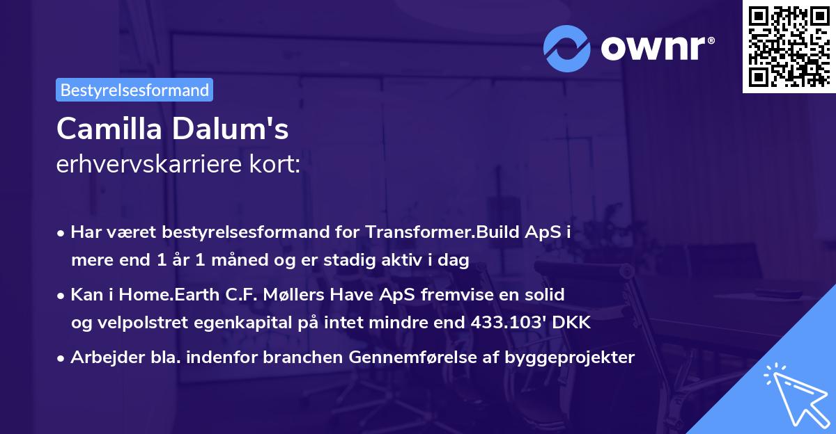 Camilla Dalum's erhvervskarriere kort