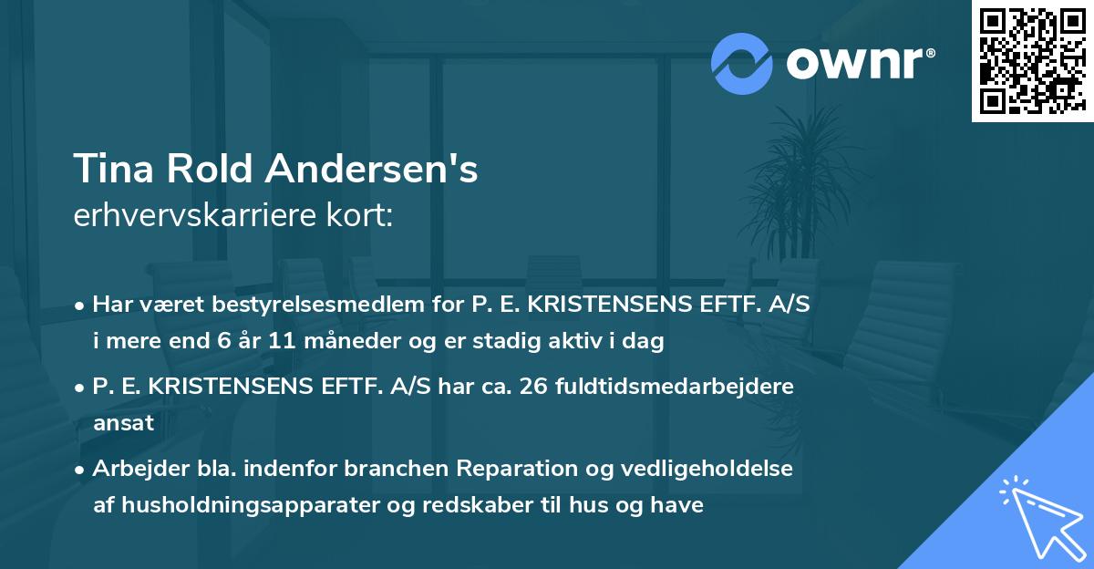 Tina Rold Andersen's erhvervskarriere kort