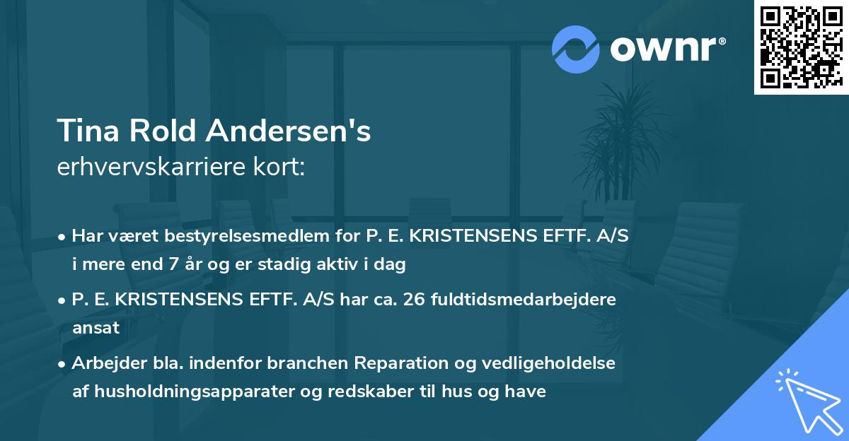 Tina Rold Andersen's erhvervskarriere kort