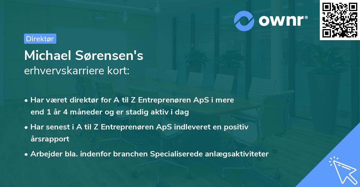 Michael Sørensen's erhvervskarriere kort