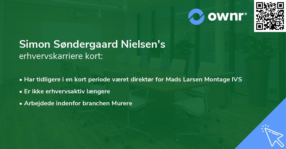 Simon Søndergaard Nielsen's erhvervskarriere kort