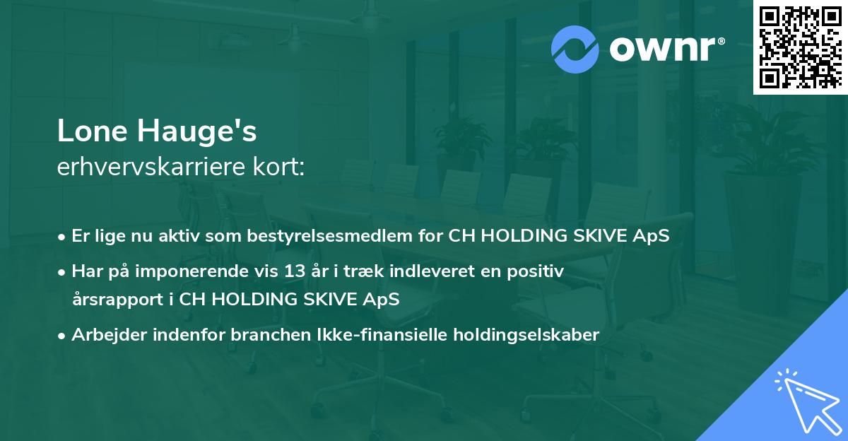 Lone Hauge's erhvervskarriere kort
