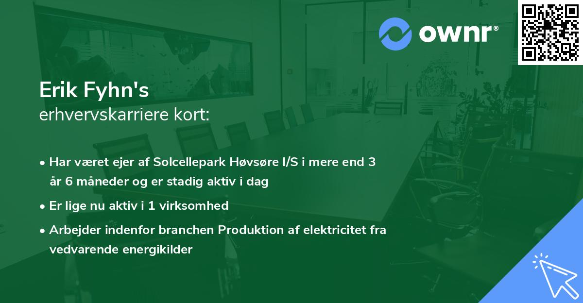 Erik Fyhn's erhvervskarriere kort