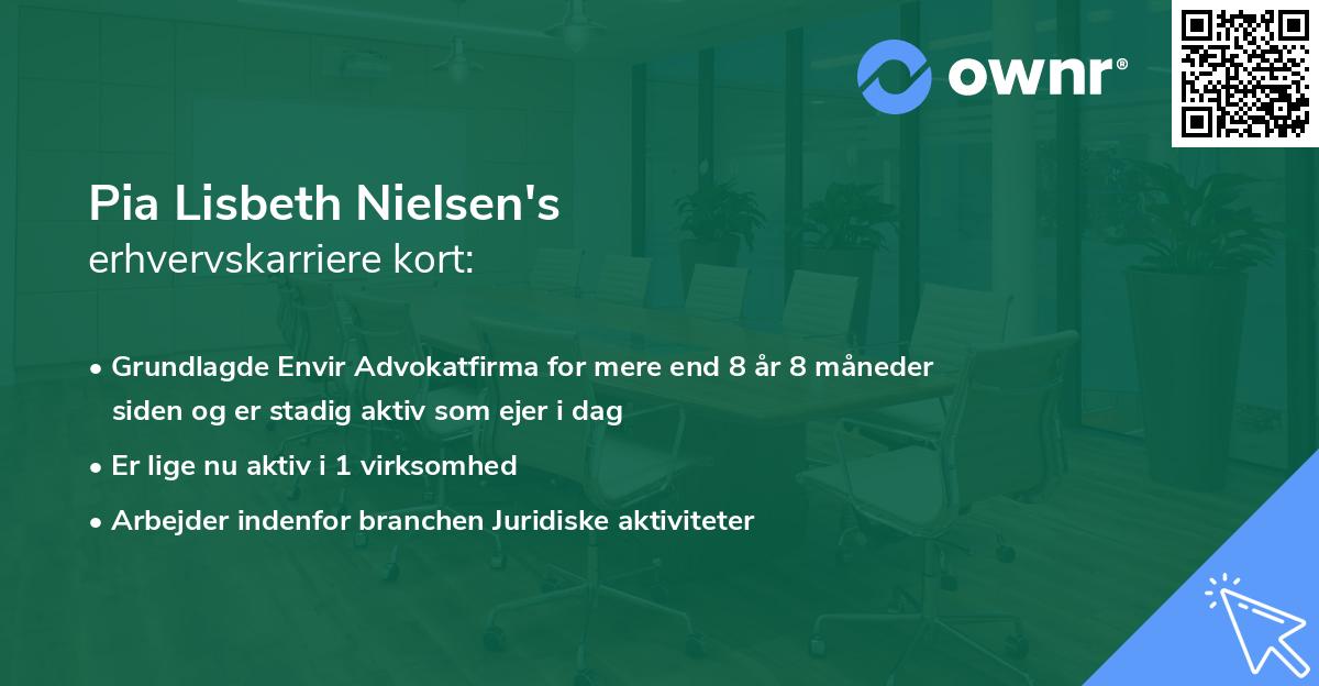 Pia Lisbeth Nielsen's erhvervskarriere kort