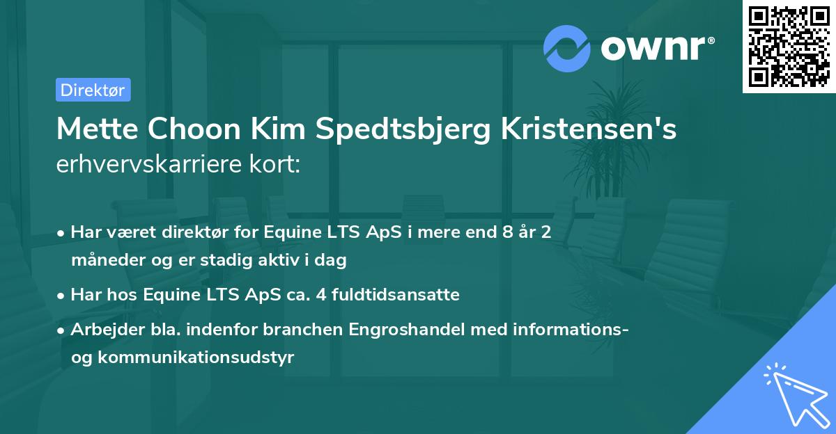 Mette Choon Kim Spedtsbjerg Kristensen's erhvervskarriere kort