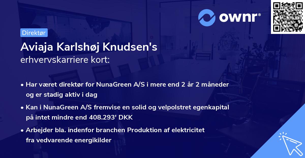 Aviaja Karlshøj Knudsen's erhvervskarriere kort