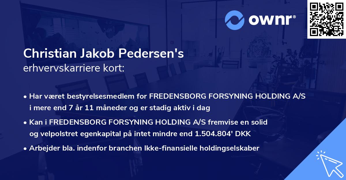 Christian Jakob Pedersen's erhvervskarriere kort