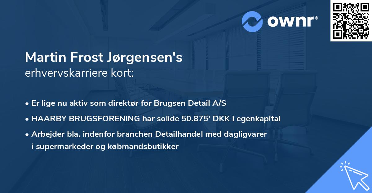 Martin Frost Jørgensen's erhvervskarriere kort