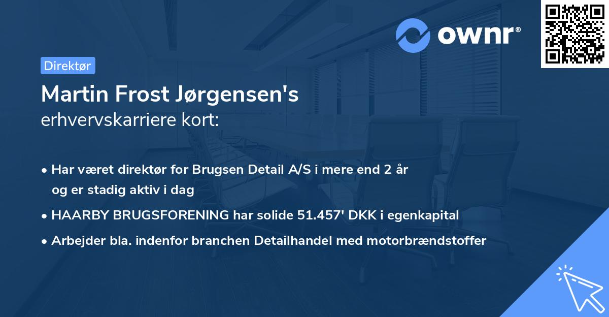 Martin Frost Jørgensen's erhvervskarriere kort