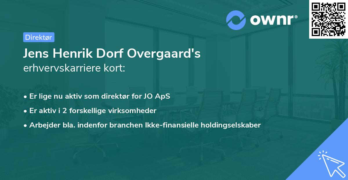 Jens Henrik Dorf Overgaard's erhvervskarriere kort