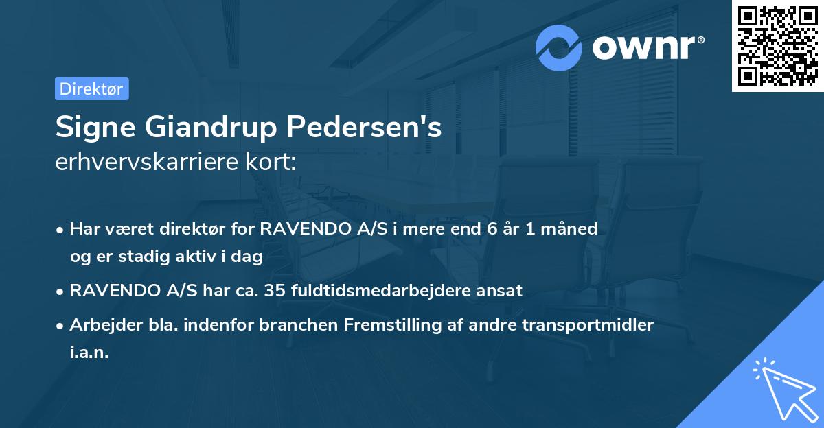 Signe Giandrup Pedersen's erhvervskarriere kort