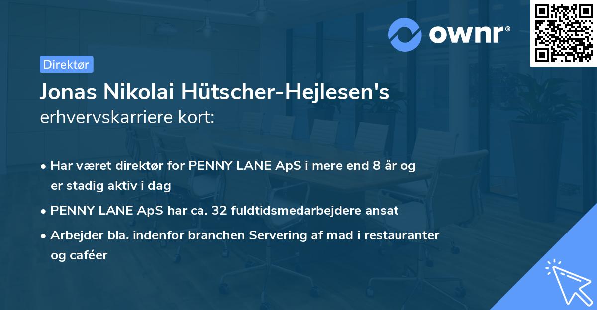Jonas Nikolai Hütscher-Hejlesen's erhvervskarriere kort